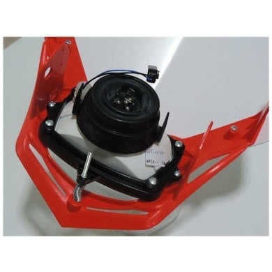 Scheinwerfer Motorrad Lampenmaske V-Face rot/weiß universal 35/35W + Standlicht, R-MASKBNRS008 2