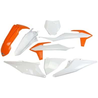 Ufo Plastikkit KTM SX 2019 125-450ccm OEM Farbe weiß Orange