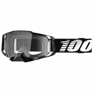 Armega | 100% Motocross Brille Schwarz klares Glas